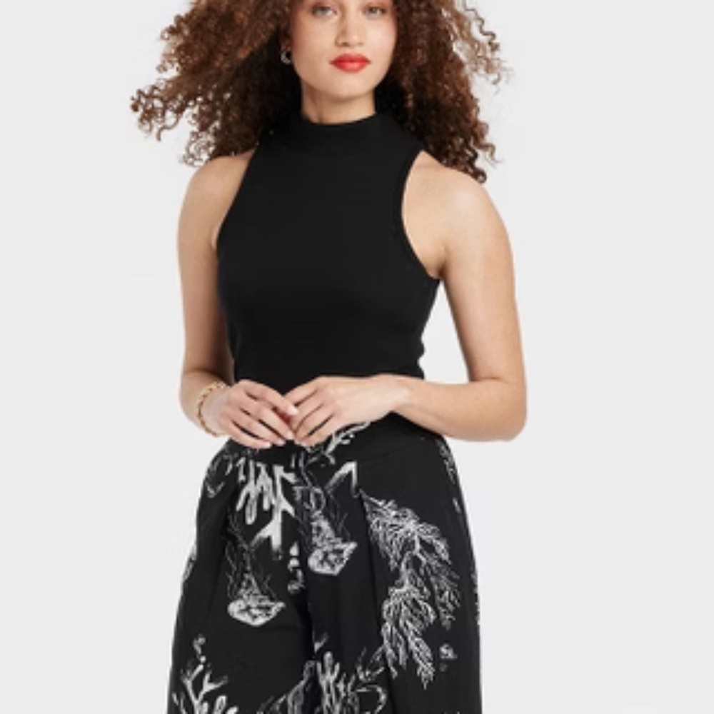 Slim Fit Mock Neck Hipster Hippie Artsy Boho Bohemian Chic Modern Hip Tank Top